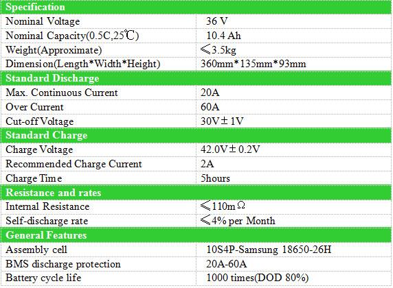 36v Electric Bike Battery 36v Electric Bike Battery